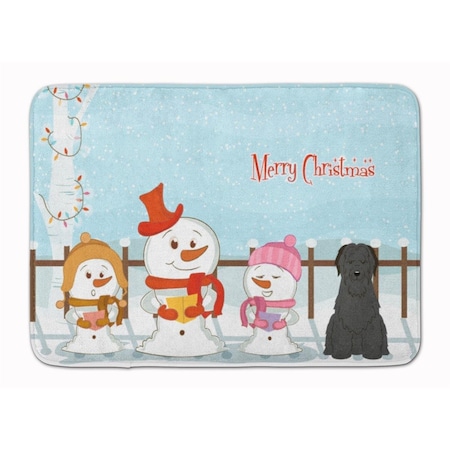 Carolines Treasures Merry Christmas Carolers Briard Black Machine Washable Memory Foam Mat BB2412RUG